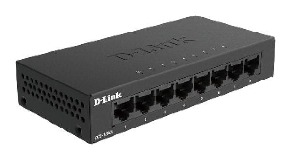 D-Link DGS-108GL Kovový 8-portový Gigabit stolný switch 