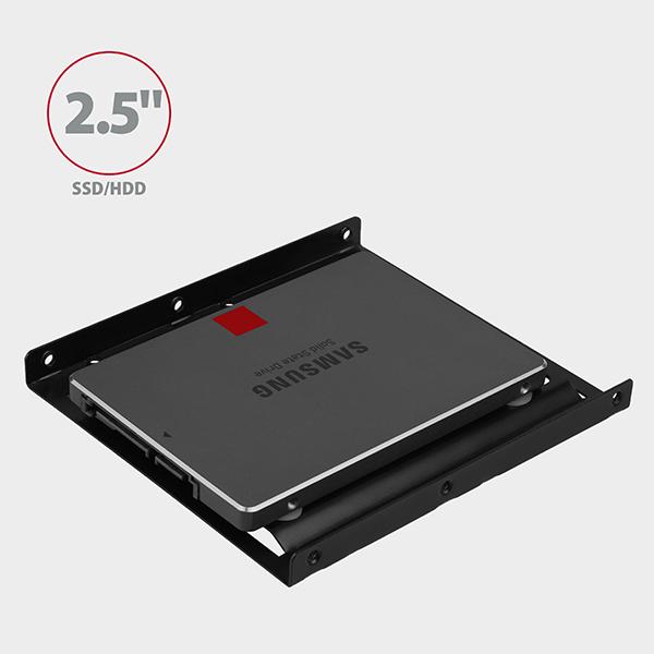 AXAGON RHD-125B, kovový rámček pre 1x 2.5" HDD/ SSD do 3.5" pozície, čierny 