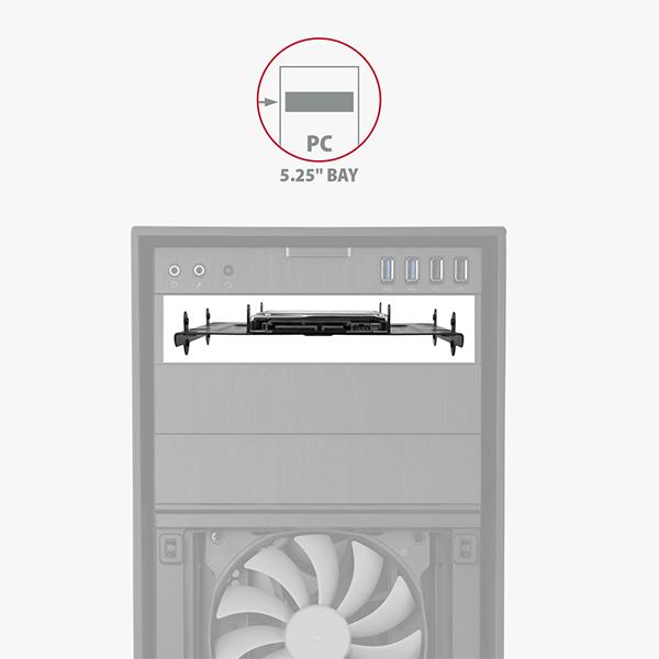 AXAGON RHD-435, kovový rámeček pro 4x 2.5" nebo 2x 2.5" HDD/ SSD a 1x 3.5" HDD do 5.25" pozice 