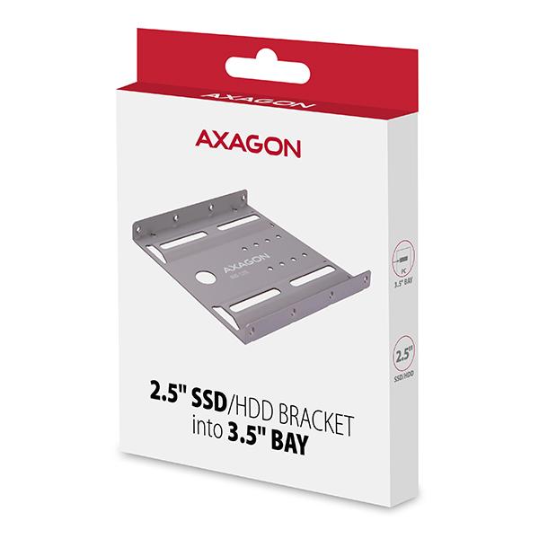 AXAGON RHD-125S, kovový rámček pre 1x 2.5" HDD/ SSD do 3.5" pozície, šedý 