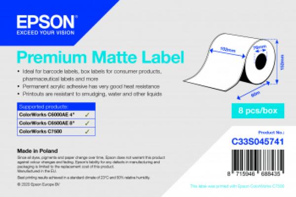 Premium Matte Label Cont.R, 102mm x 60m