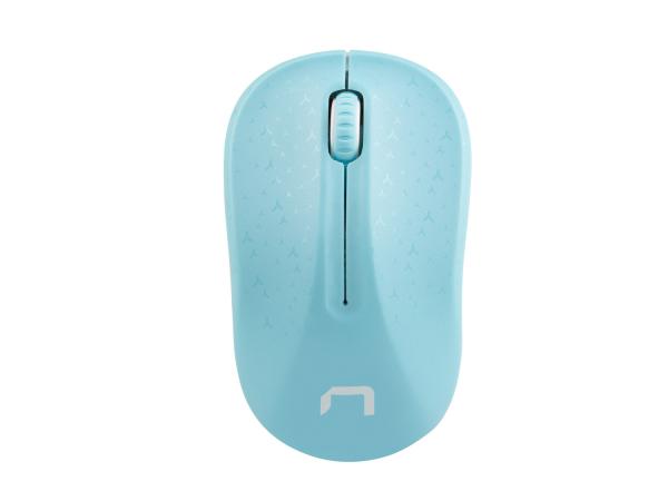 Natec optická myš TOUCAN/ 1600 DPI/ Cestovná/ Optická/ 1 600 DPI/ Bezdrôtová USB/ Biela-modrá