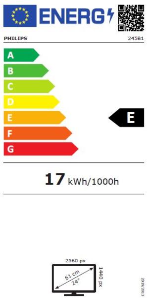 Philips/ 245B1/ 00/ 23, 8"/ IPS/ QHD/ 75Hz/ 4ms/ Black/ 3R 