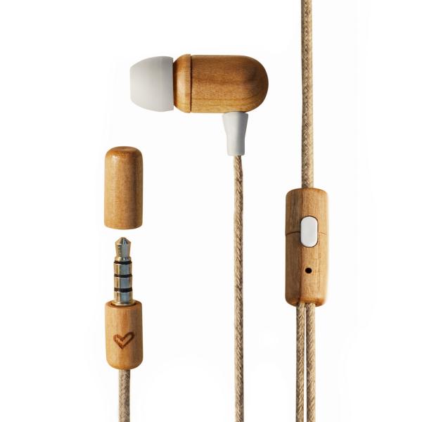 Energy Sistem EP Eco Cherry Wood, sluchátka do uší, 3, 5 mm jack, materiál dřevo