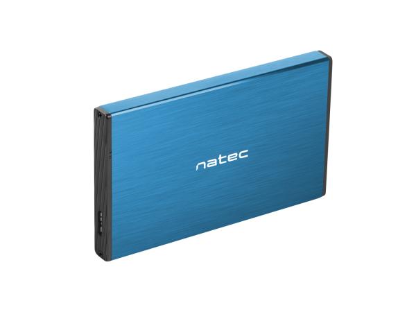 Externí box pro HDD 2, 5" USB 3.0 Natec Rhino Go, modrý, hliníkové tělo