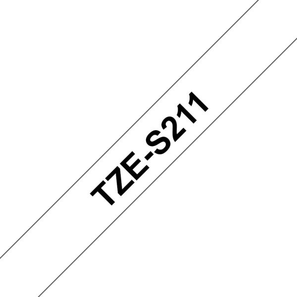 TZE-S211, bílá/ černá, 6mm