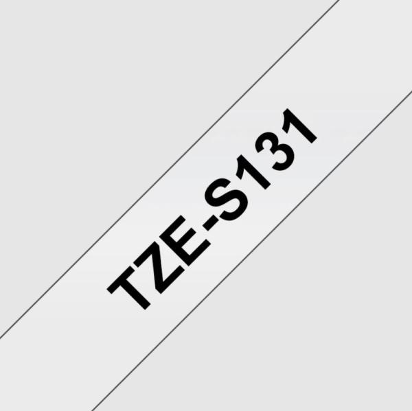 TZE-S131, priesvitná / čierna, 12mm