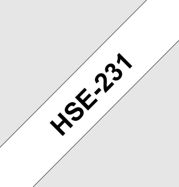 HSE231 smršťovací bužírka, černý tisk na bíle, šíře 11, 7mm