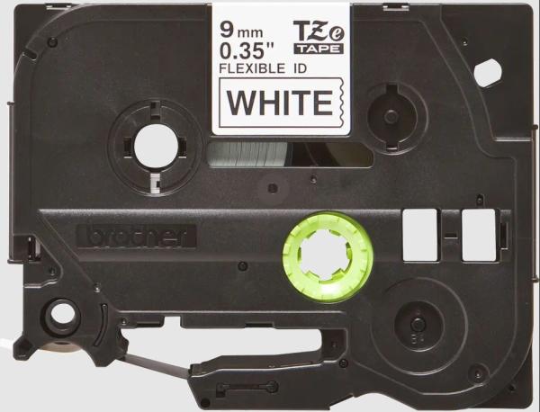 TZE-FX221,  bílá/ černá, 9 mm, s flexibilní páskou 