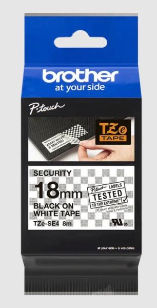 TZE-SE4,  bílá / černá - security tape 