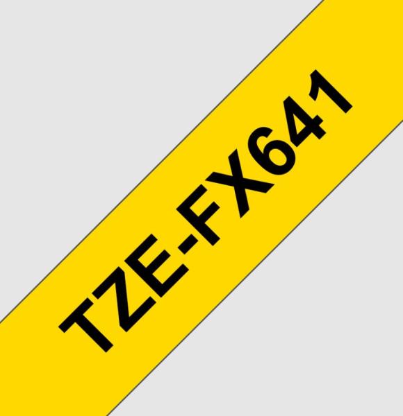 TZE-FX641, žltá / čierna, 18mm