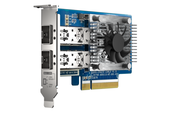QNAP QXG-25G2SF-CX6 - 25GbE (2porty) PCIe karta; nízký profil; PCIe Gen4 x8 