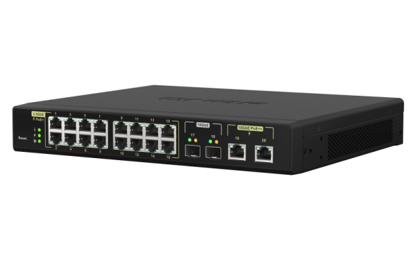 QNAP riadený switch QSW-M2116P-2T2S (16x 2, 5GbE PoE+ RJ45 / 2x 10GbE RJ45 PoE++ / 2x 10GbE SFP+) 