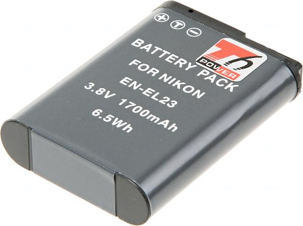 Baterie T6 power Nikon EN-EL23, 1700mAh, černá 