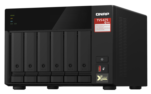 QNAP TVS-675-8G (8core 2, 5 GHz / 8GB RAM / 6xSATA / 2xM.2 NVMe slot / 2xPCIe / 2x2, 5GbE / 1x HDMI 4K) 