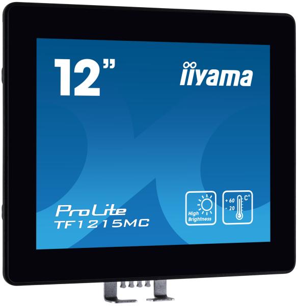 12" iiyama TF1215MC-B1: IPS, XGA, capacitive, 10P, 540cd/ m2, VGA, DP, HDMI, IP65, Ball Drop, černý 