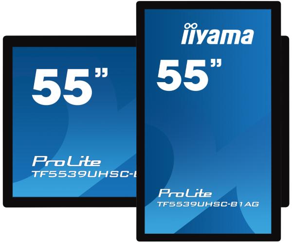 55" iiyama TF5539UHSC-B1AG: IPS, 4K, capacitive, 15P, 500cd/ m2, VGA, HDMI, DP, 24/ 7, IP54, černý