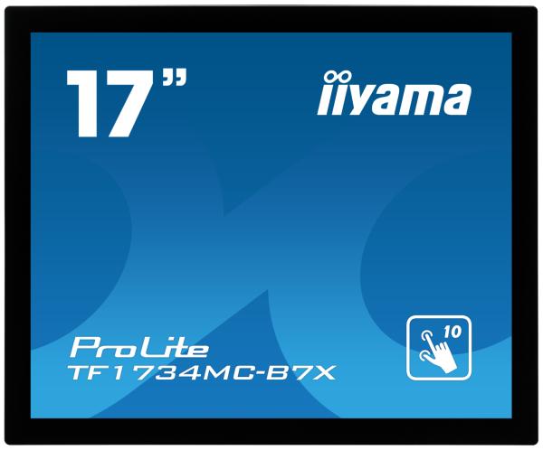 17" iiyama TF1734MC-B7X: TN, 1280x1024, capacitive, 10P, 350cd/ m2, VGA, DP, HDMI, IP65, černý