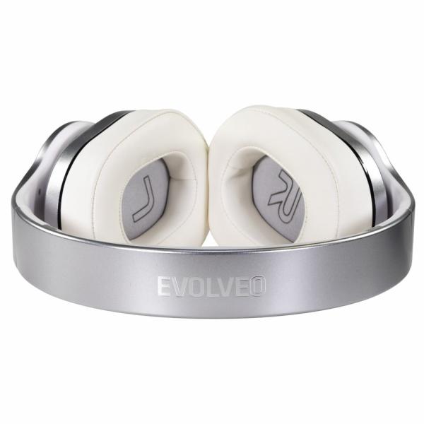 EVOLVEO SupremeSound 8EQ, Bluetooth sluchátka s reproduktorem a ekvalizérem 2v1, stříbrné 