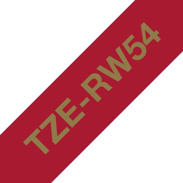 Brother TZE-RW54 zlatá na vínovo červené, 24 mm, textilná páska