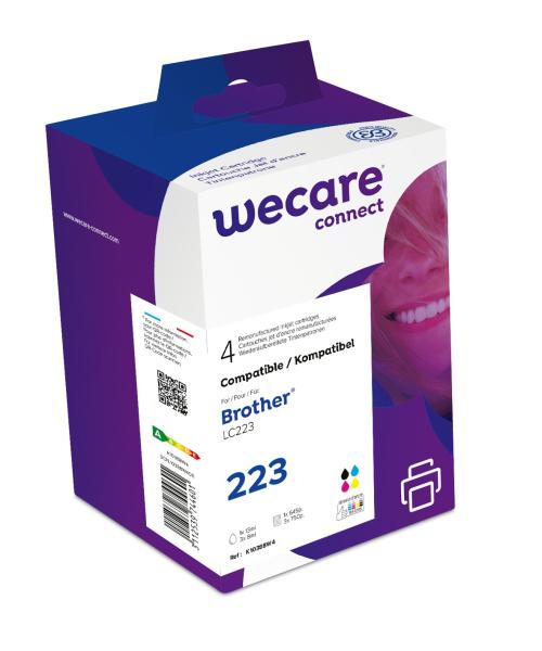 WECARE ARMOR cartridge pro Brother DCP-J4120DW, MFC-J4420DW, 4620DW, 4120DW(LC223 VAL BP), černá/ CMYK, 1x12ml/ 3x6ml