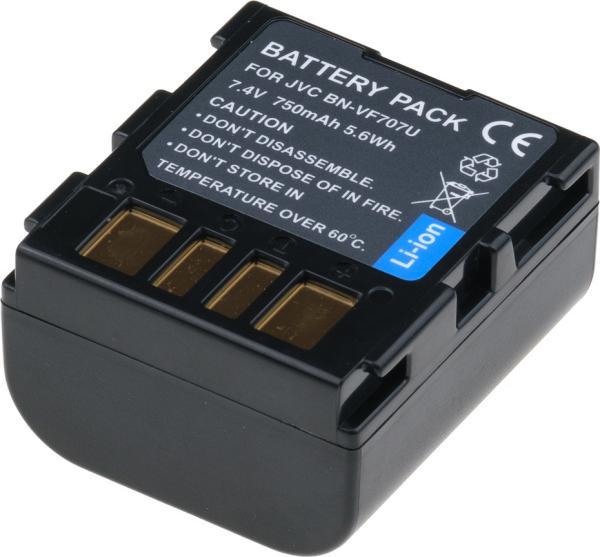 Batéria T6 Power JVC BN-VF707U, BN-VF707, 750mAh, 5, 4Wh, sivá