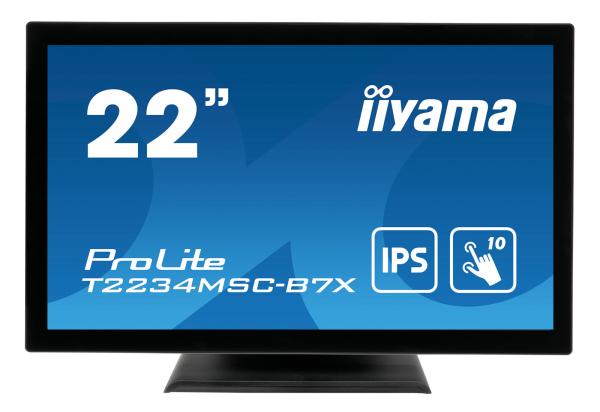 22" iiyama T2234MSC-B7X: IPS, FullHD, capacitive, 10P, 350cd/ m2, VGA, HDMI, DP, černý