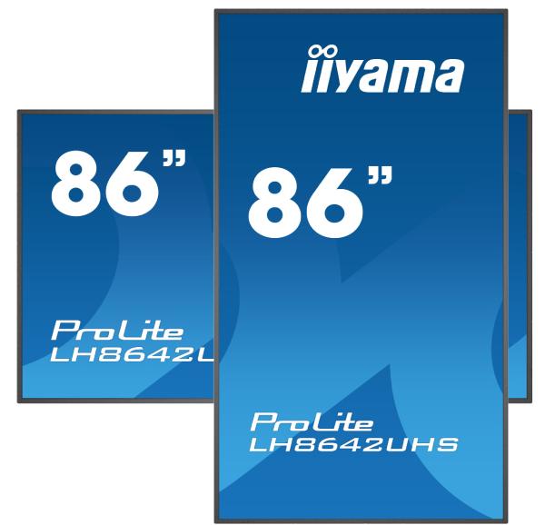 86" iiyama LH8642UHS-B3: IPS, 4K UHD, 500cd/ m2, 18/ 7, LAN, Android 8.0, černý