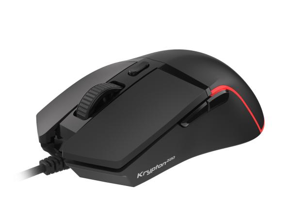 Genesis herní optická myš KRYPTON 220/ RGB/ 6400 DPI/ Herní/ Optická/ Drátová USB/ Černá 