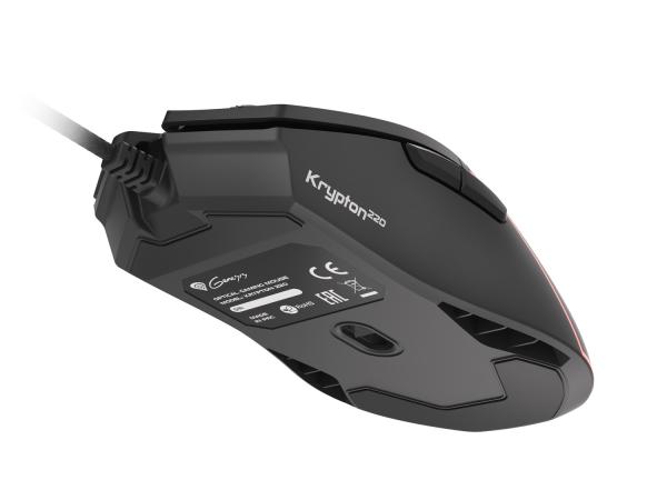 Genesis herná optická myš KRYPTON 220/ RGB/ 6400 DPI/ Herná/ Optická/ 6 000 DPI/ Drôtová USB/ Čierna 