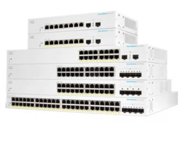 Cisco switch CBS220-24FP-4X (24xGbE,4xSFP+,24xPoE+,382W)