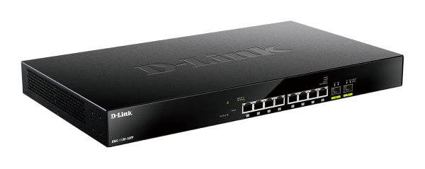 D-Link DMS-1100-10TP 10portový multi-gigabitový PoE inteligentný riadený prepínač,  8x 2, 5G PoE,  2x SFP+ 