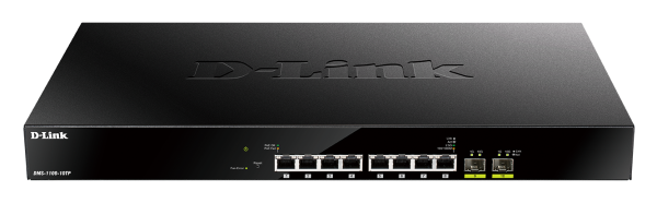 D-Link DMS-1100-10TP 10portový multi-gigabitový PoE inteligentný riadený prepínač,  8x 2, 5G PoE,  2x SFP+