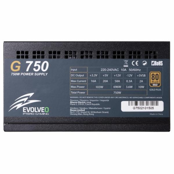 EVOLVEO G750/ 750W/ ATX/ 80PLUS Gold/ Modular 
