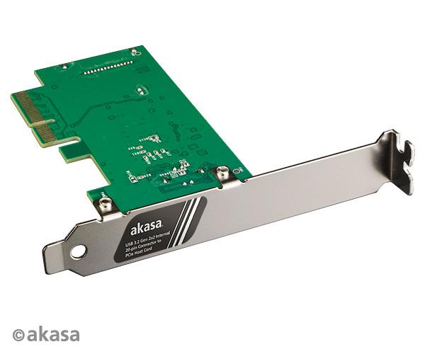 AKASA PCIe karta USB 3.2 Gen 2x2 interný konektor 