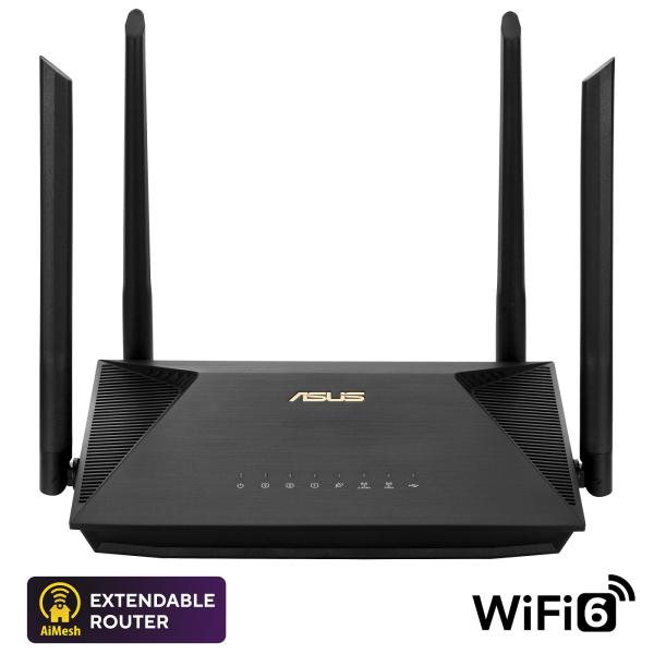 ASUS RT-AX53U (AX1800) WiFi 6 Extendable Router, 4G/ 5G Router replacement, AiMesh