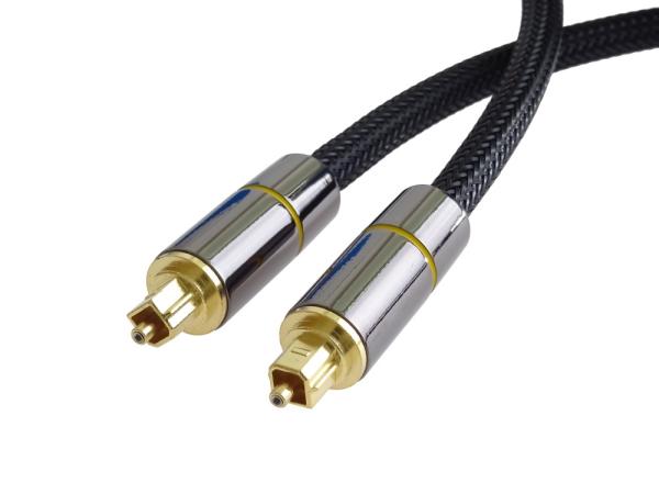 PremiumCord Optický audio kábel Toslink, OD: 7mm, Gold-metal design + Nylon 0, 5m