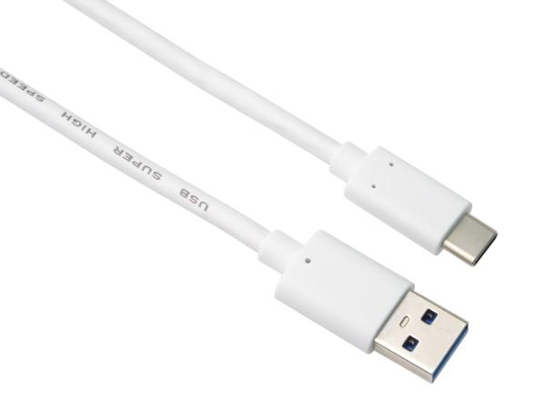 PremiumCord kábel USB-C - USB 3.0 A (USB 3.2 generation 2, 3A, 10Gbit/ s) 1m biela