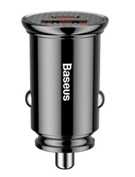 Baseus CCALL-YS01 Circular Nabíjačka do Autá USB+USB-C 30W Black