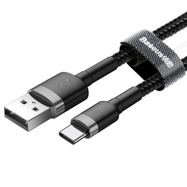 Baseus CATKLF-BG1 Cafule Kábel USB-C 3A 1m Grey/ Black 