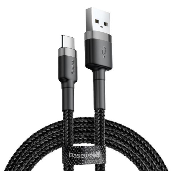 Baseus CATKLF-BG1 Cafule Kábel USB-C 3A 1m Grey/ Black