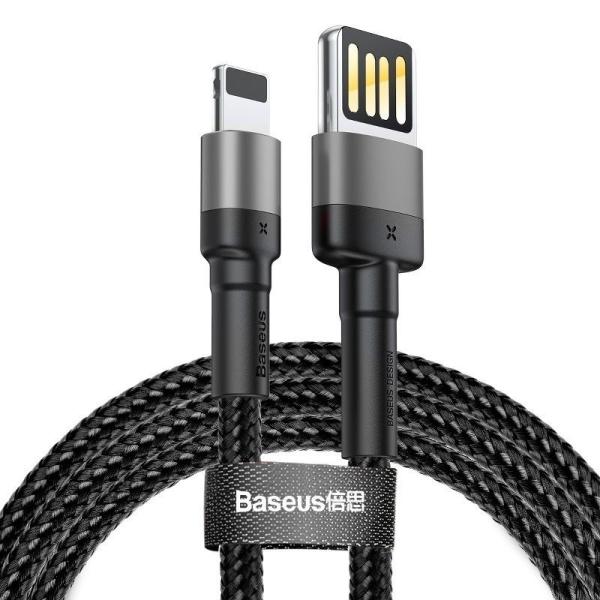 Baseus CALKLF-HG1 Cafule Kabel USB to Lightning Double Sided 1.5A 2m Grey/ Black