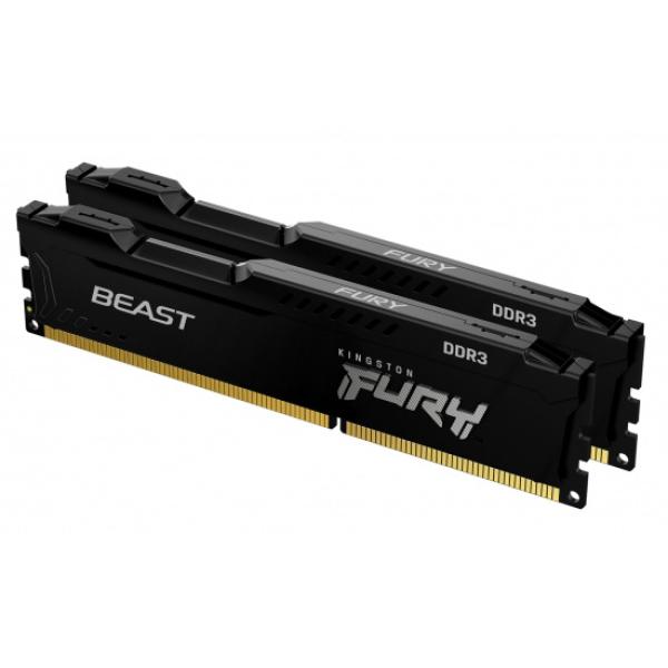 Kingston FURY Beast/ DDR3/ 16GB/ 1600MHz/ CL10/ 2x8GB/ Black