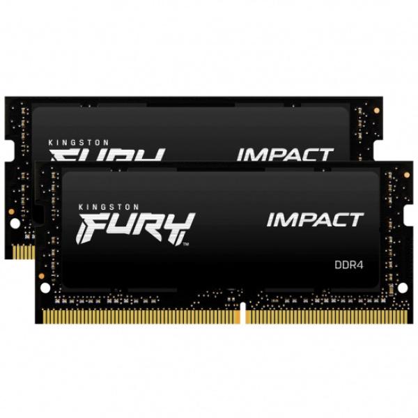 Kingston FURY Impact/ SO-DIMM DDR4/ 16GB/ 2666MHz/ CL15/ 2x8GB/ Black
