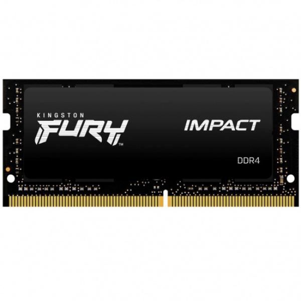 Kingston FURY Impact/ SO-DIMM DDR4/ 16GB/ 2666MHz/ CL15/ 1x16GB/ Black
