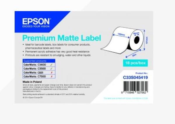 Premium Matte Label Cont.R, 105mm x 35m, MOQ 18ks