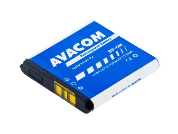 Baterie AVACOM GSNO-BP6M-S1070 do mobilu Nokia 6233, 9300, N73 Li-Ion 3, 7V 1070mAh (náhrada BP-6M)