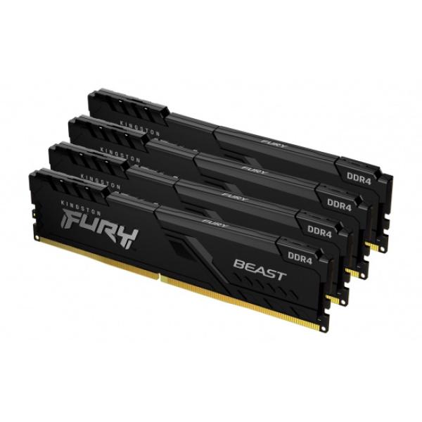 Kingston FURY Beast/ DDR4/ 64GB/ 3600MHz/ CL18/ 4x16GB/ Black 