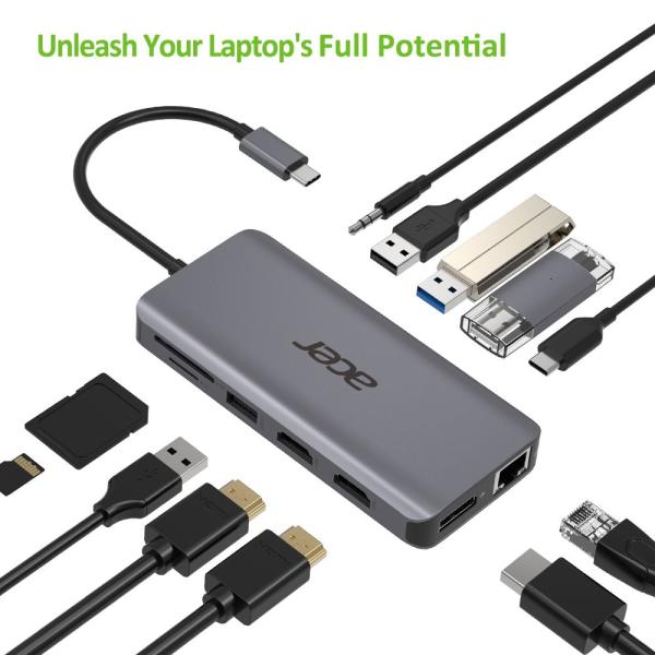 Acer 12in1 USB-C dongle (USB, HDMI, PD, CD, DP, RJ45)