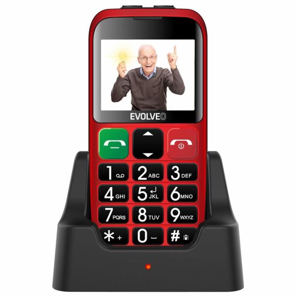 EVOLVEO EasyPhone EB, mobilný telefón pre seniorov, červená